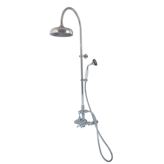 Exposed Thermostatic Shower System Wall Mounted with 1.75GPM Handshower and Lever/Cross Handles
