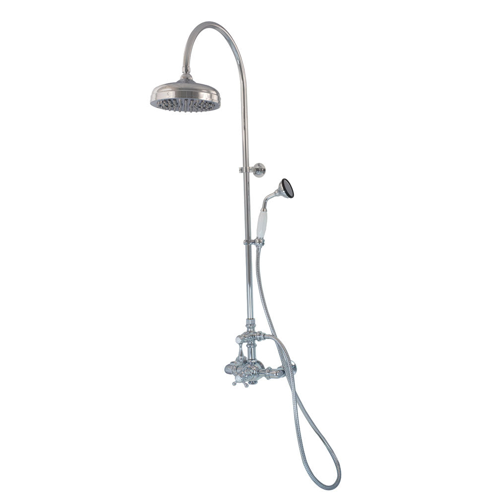 Exposed Thermostatic Shower System Wall Mounted with 1.75GPM Handshower and Lever/Cross Handles