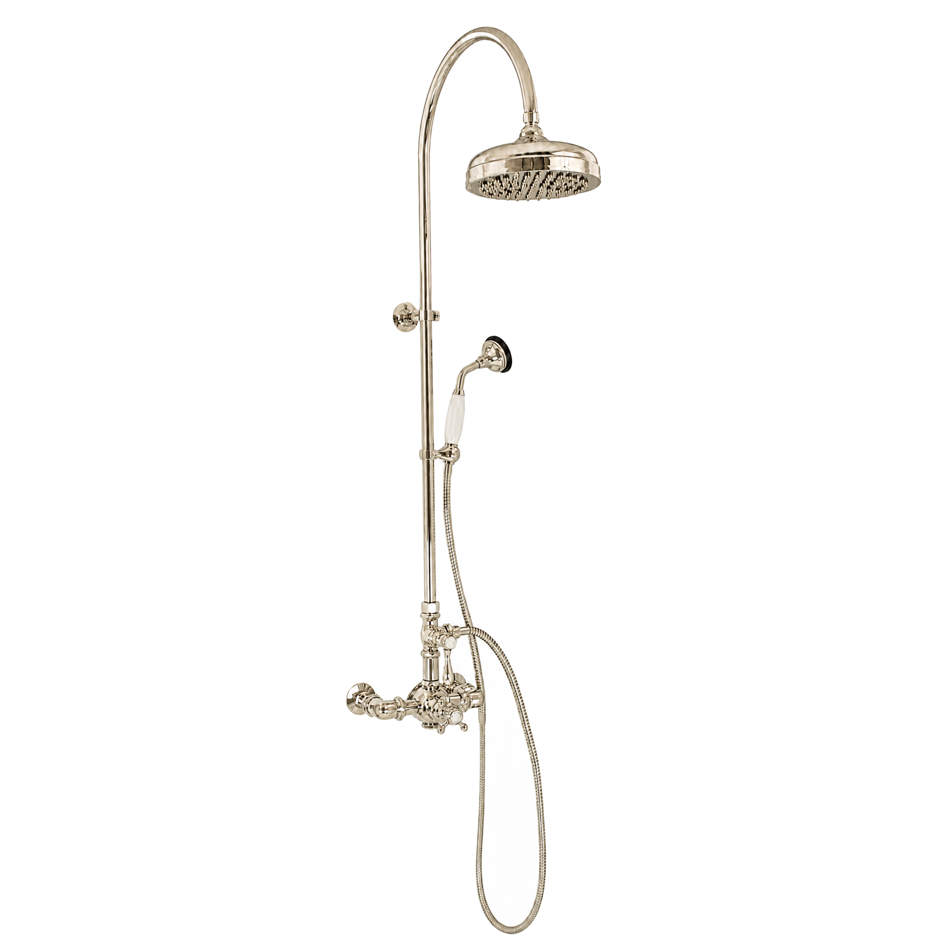 Exposed Thermostatic Shower System and Handshower P1090 | Strom Living Polished Nickel - Showers