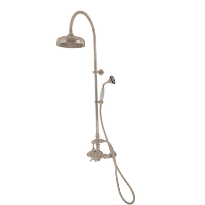 Exposed Thermostatic Shower System Wall Mounted with 1.75GPM Handshower and Lever/Cross Handles