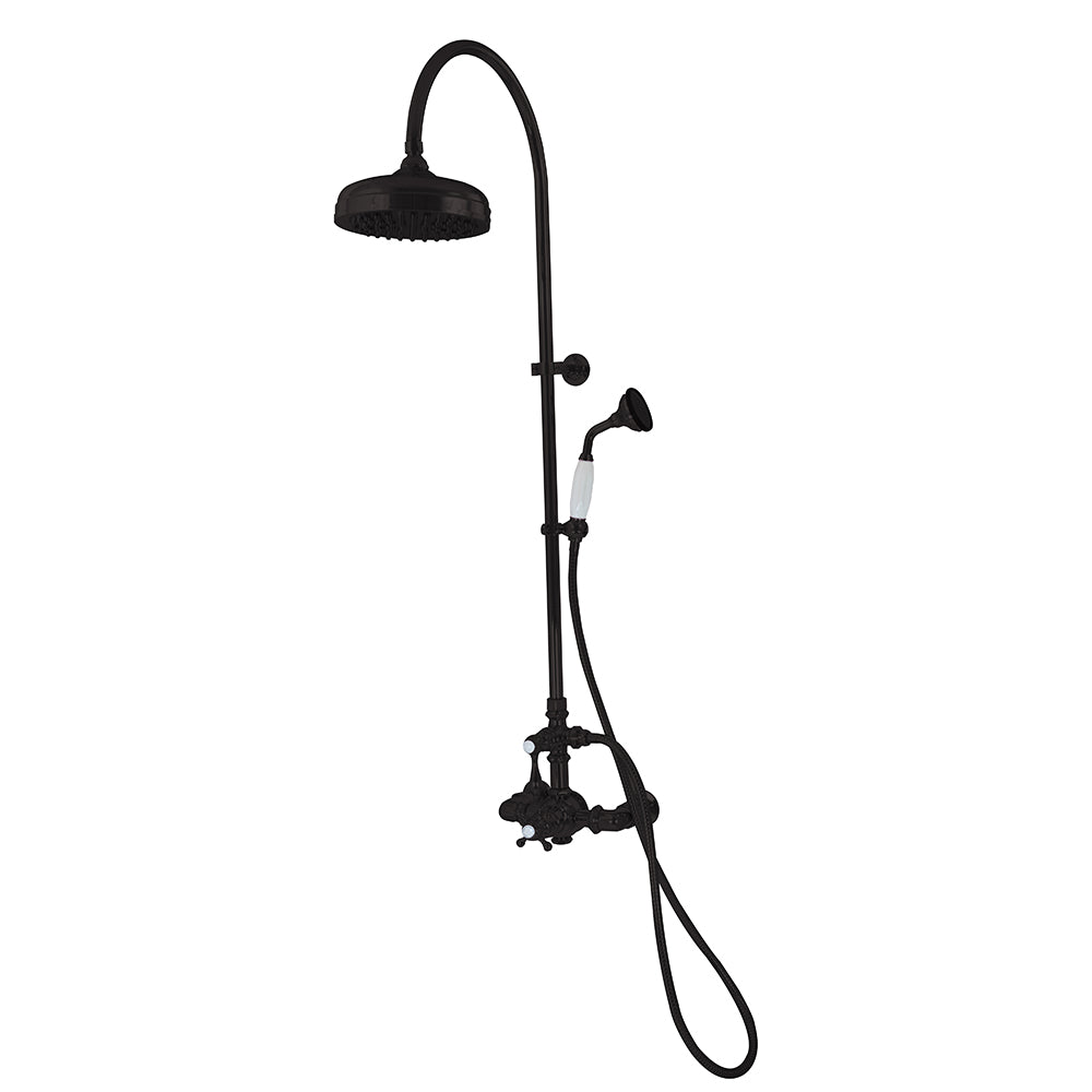 Exposed Thermostatic Shower System Wall Mounted with 1.75GPM Handshower and Lever/Cross Handles