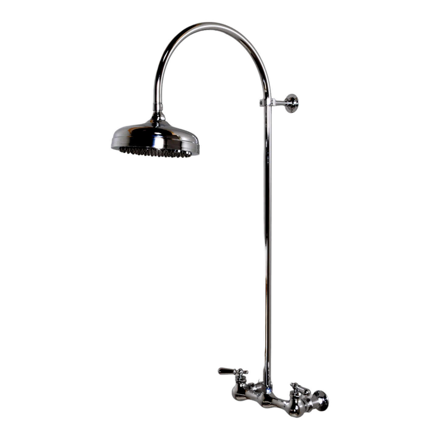 Exposed Shower System Wall Mounted Set with 8" Centers and Cross Handles