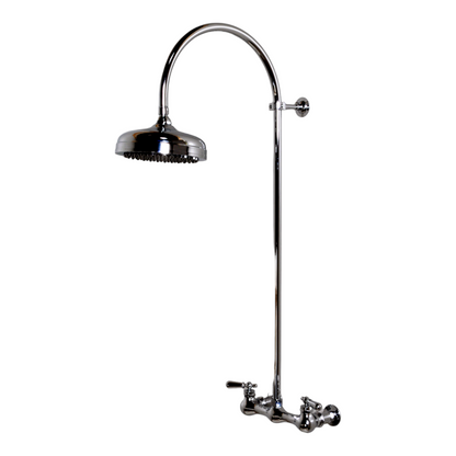Exposed Shower System Wall Mounted Set with 8" Centers and Cross Handles