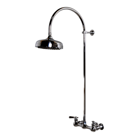 Exposed Shower System Wall Mounted Set with 8" Centers and Cross Handles
