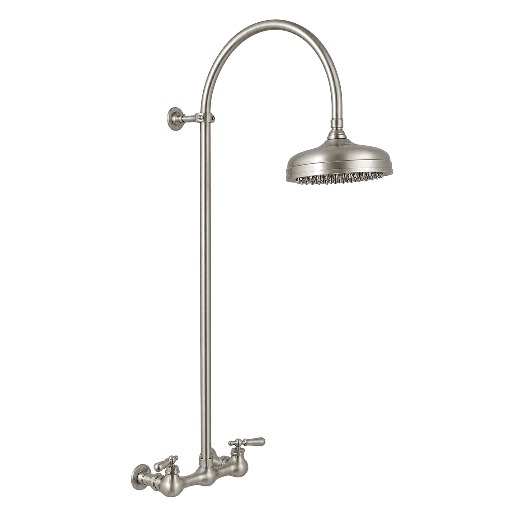 Exposed Shower System with Gooseneck Riser P1091 | Strom Living Matte Nickel - Showers