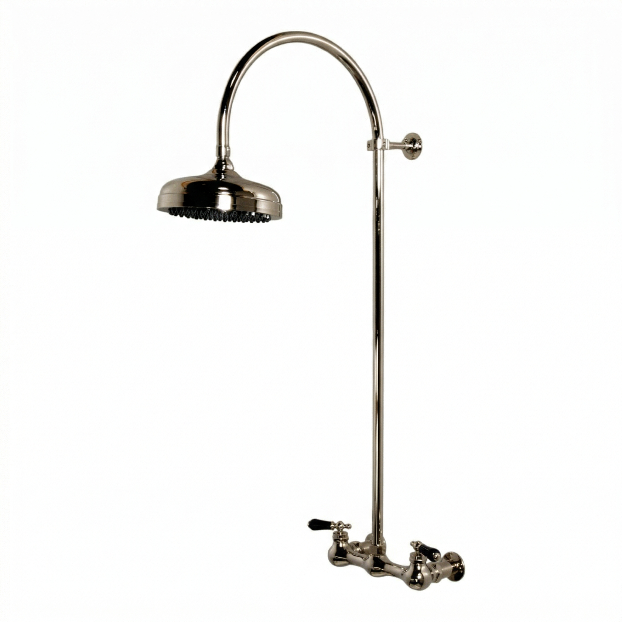 Exposed Shower System with Gooseneck Riser P1091 | Strom Living Polished Nickel - Showers