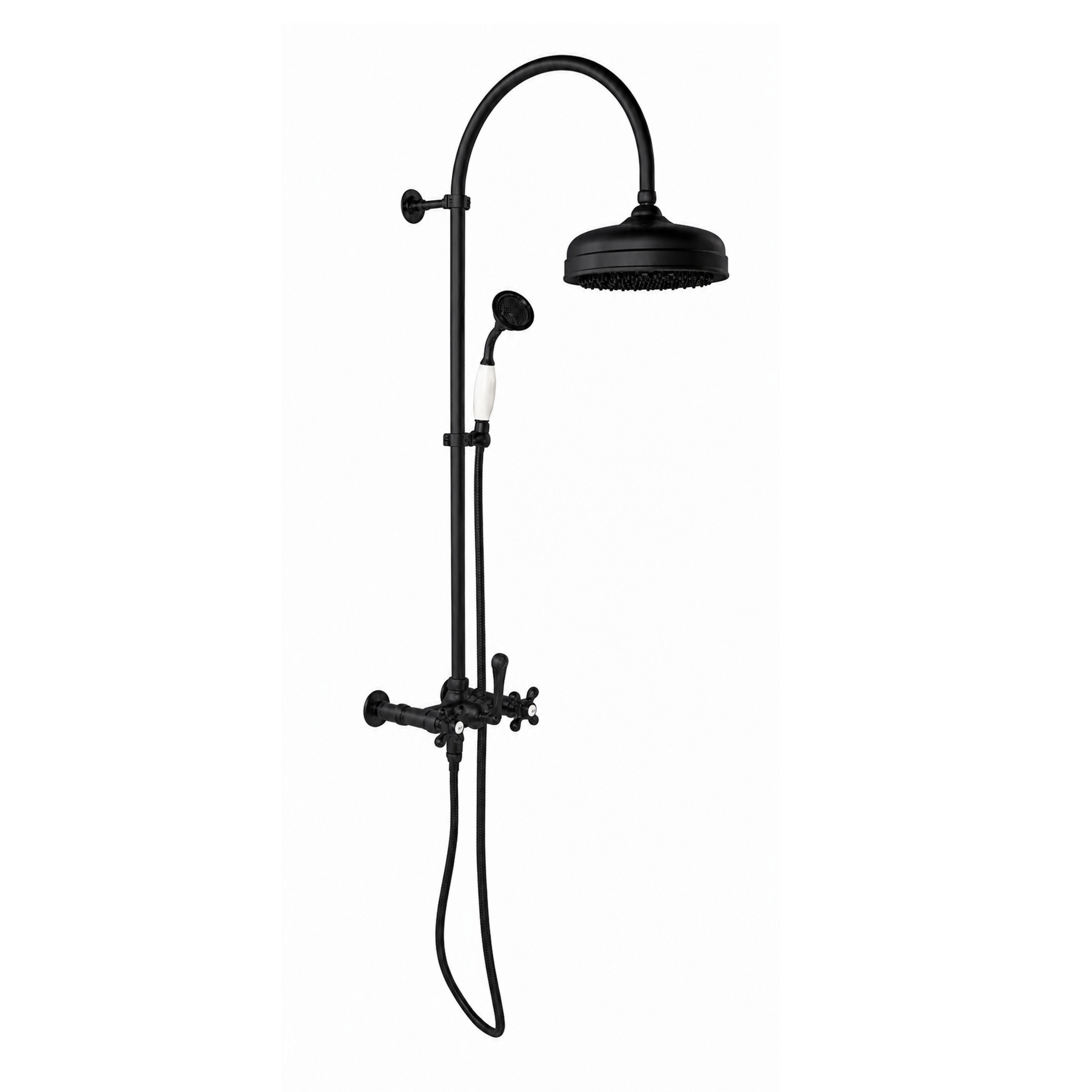 Exposed Shower System with Hand Shower P1092 | Strom Living Satin Black - Showers