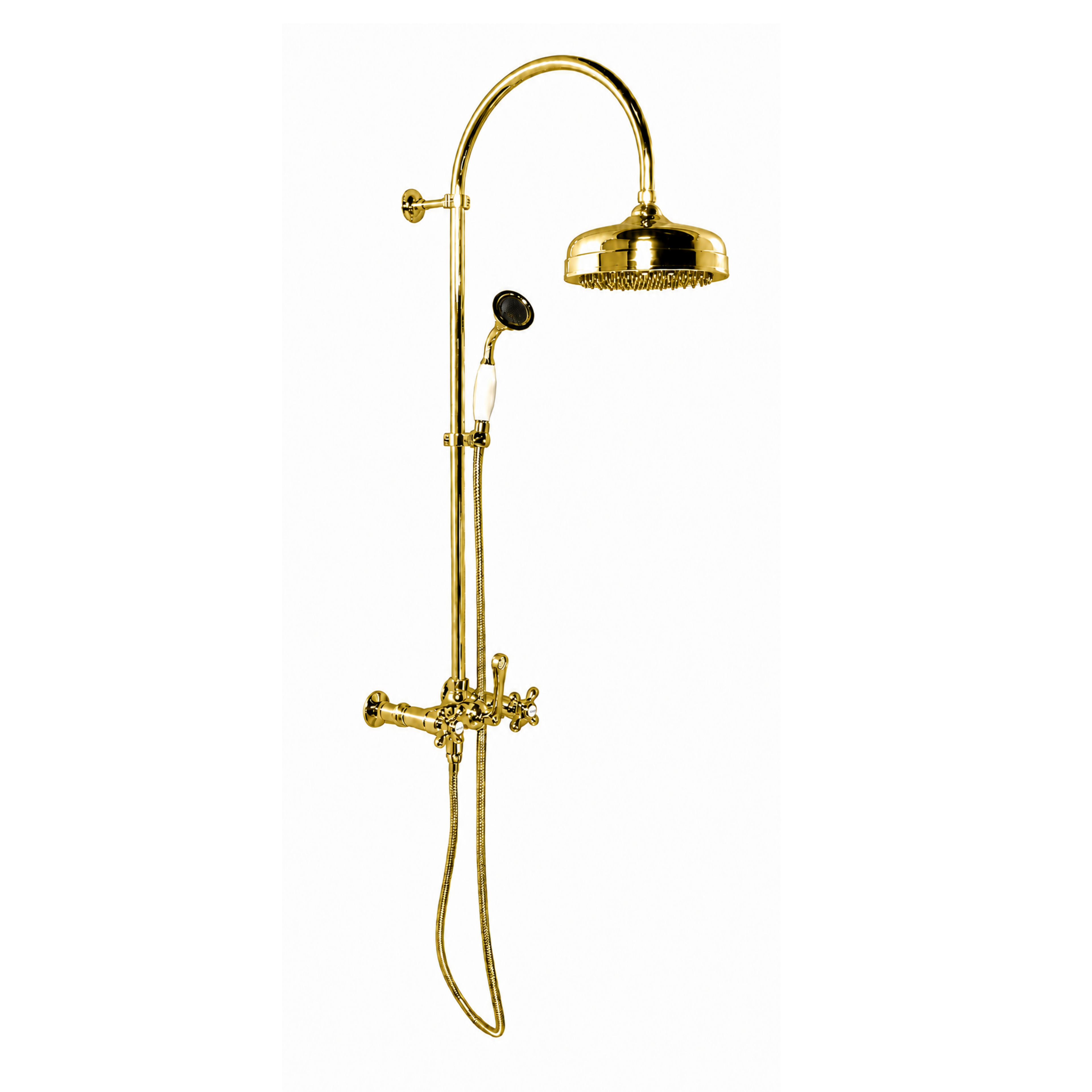 Exposed Shower System with Hand Shower P1092 | Strom Living Polished Brass - Showers
