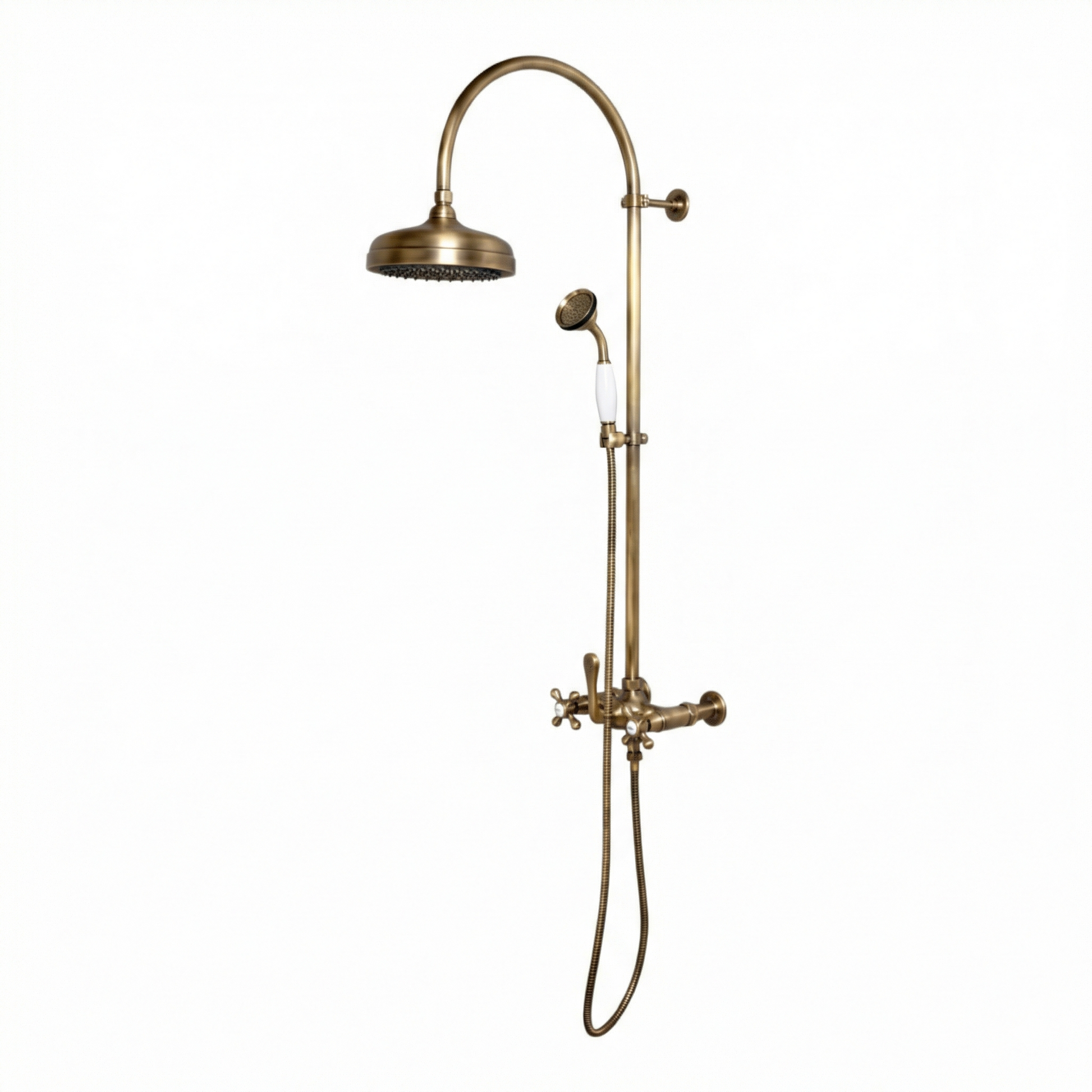 Exposed Shower System with Hand Shower P1092 | Strom Living Raw Brass 36" - Showers