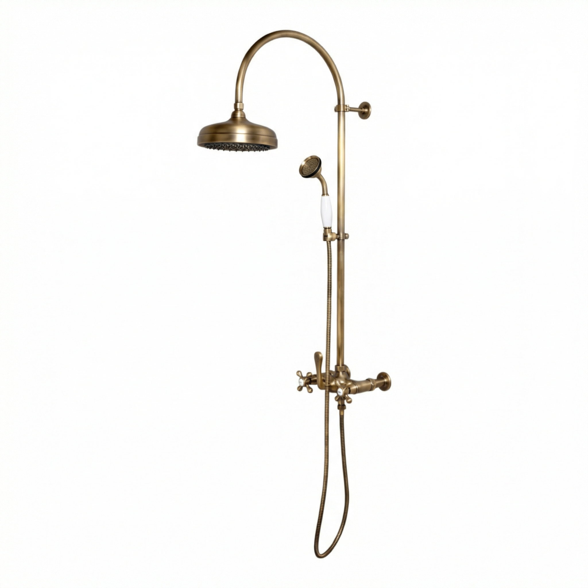 Exposed Shower System with Hand Shower P1092 | Strom Living Raw Brass 36" - Showers