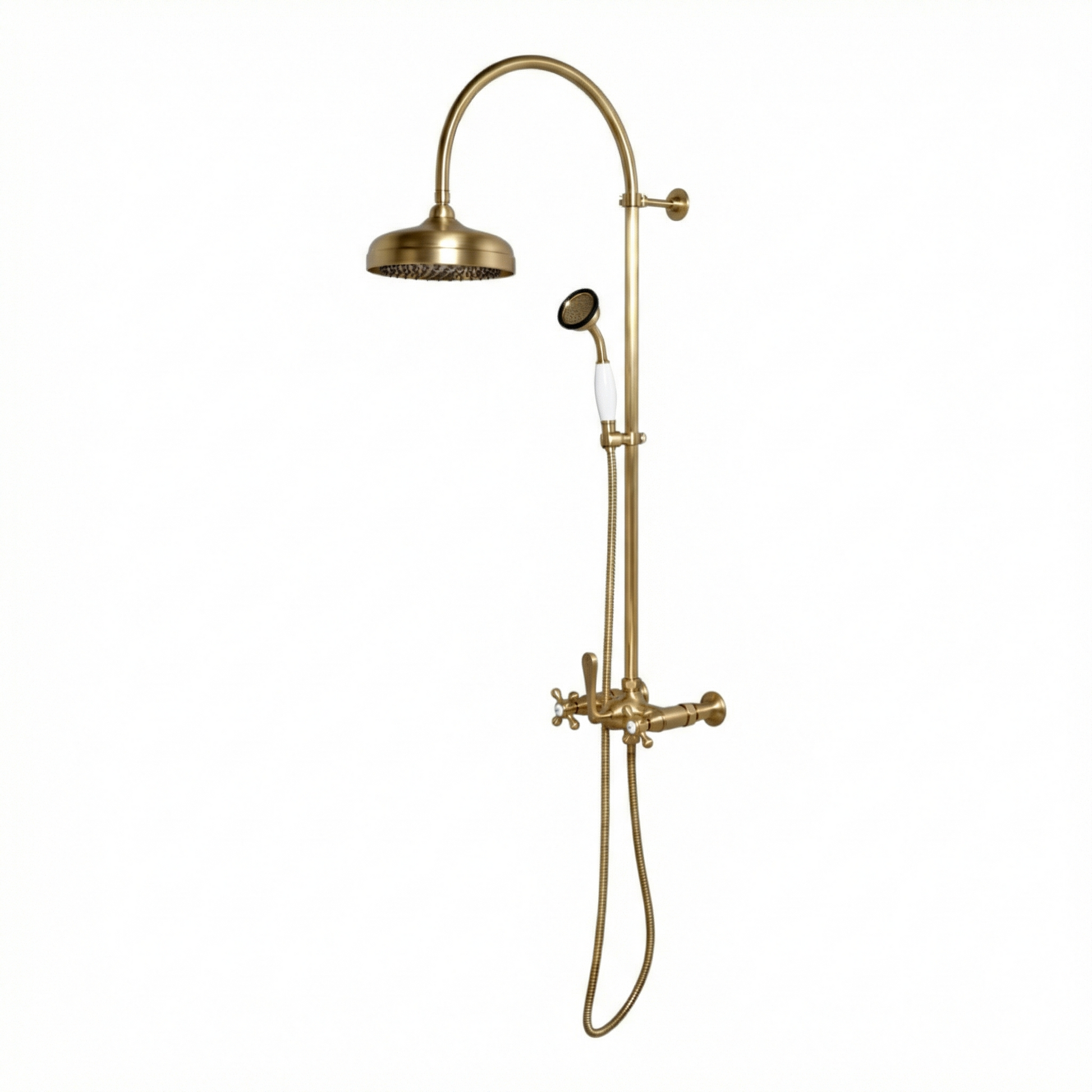 Exposed Shower System with Hand Shower P1092 | Strom Living Satin Brass 36" - Showers