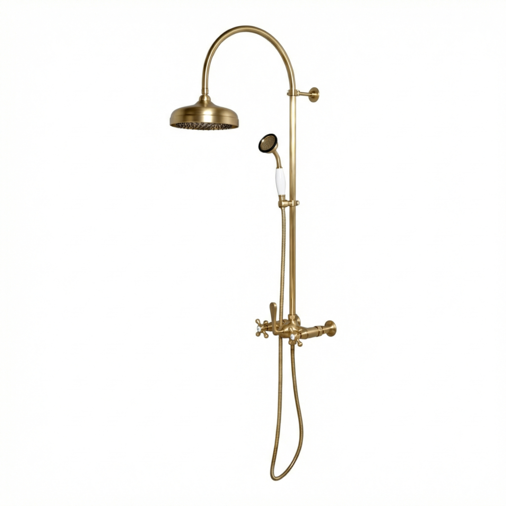 Exposed Shower System with Hand Shower P1092 | Strom Living Satin Brass 36" - Showers