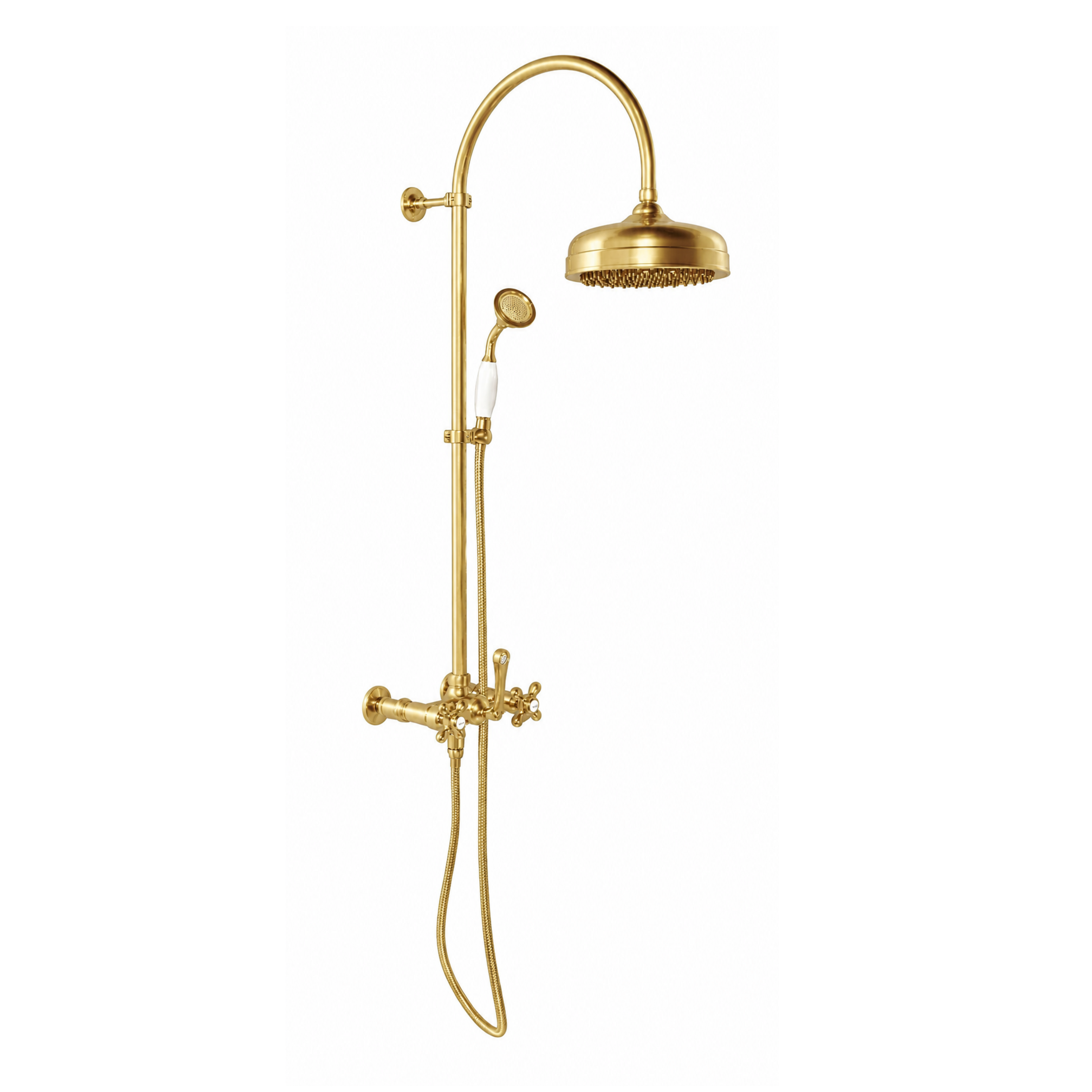 Exposed Shower System with Hand Shower P1092 | Strom Living Satin Brass - Showers