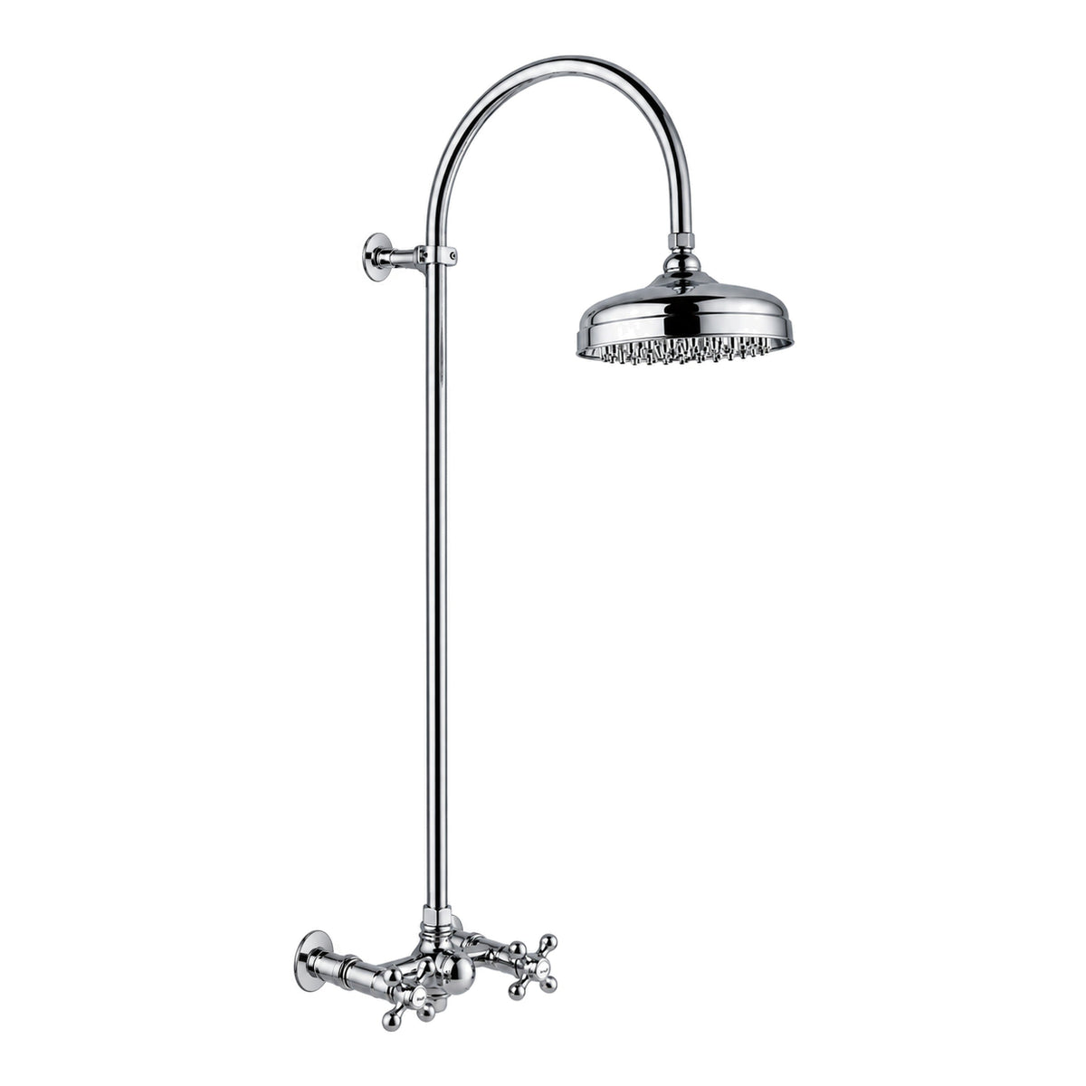 Exposed Shower System with Gooseneck Riser P1093 in Chrome