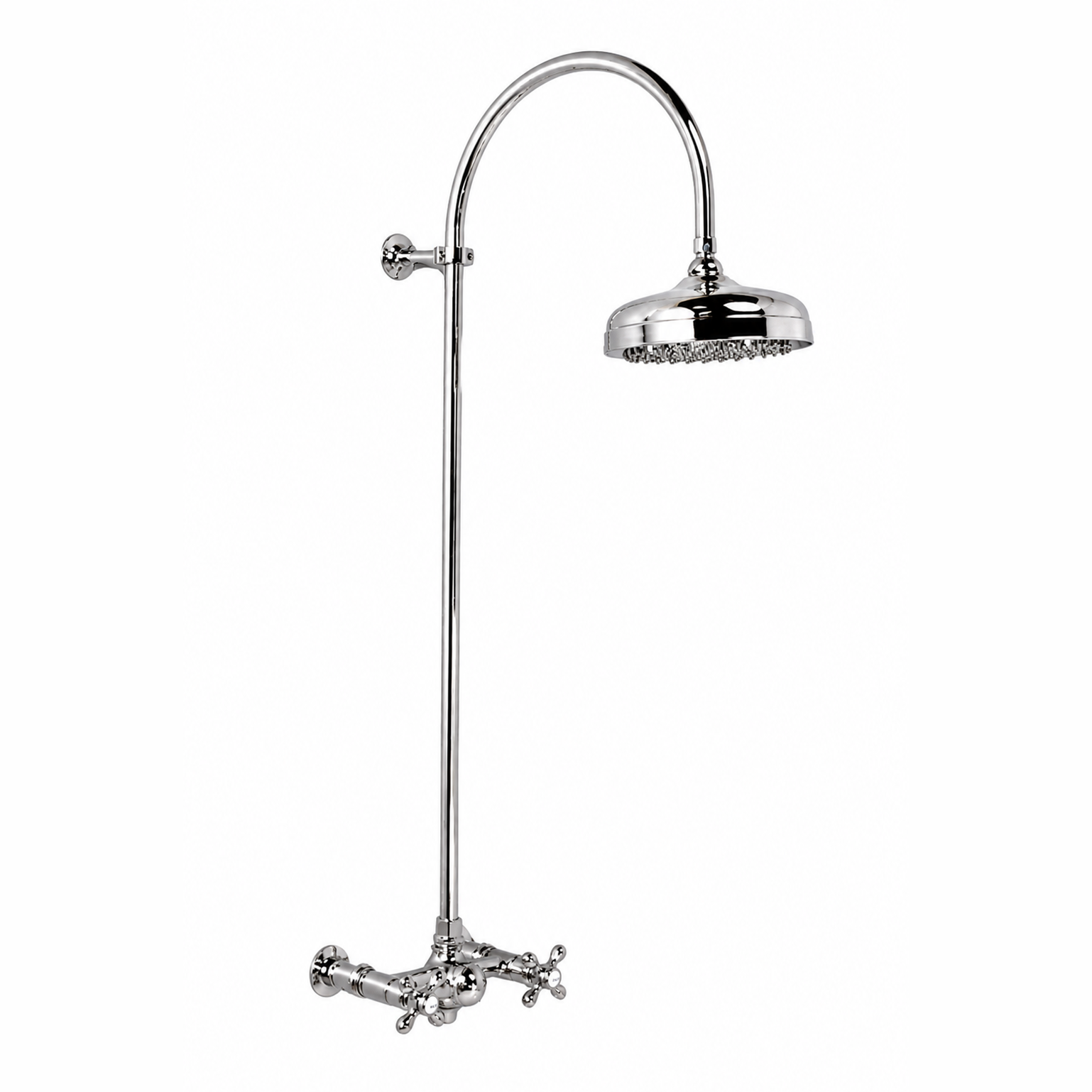Exposed Shower System with Gooseneck Riser P1093 | Strom Living Chrome - Showers