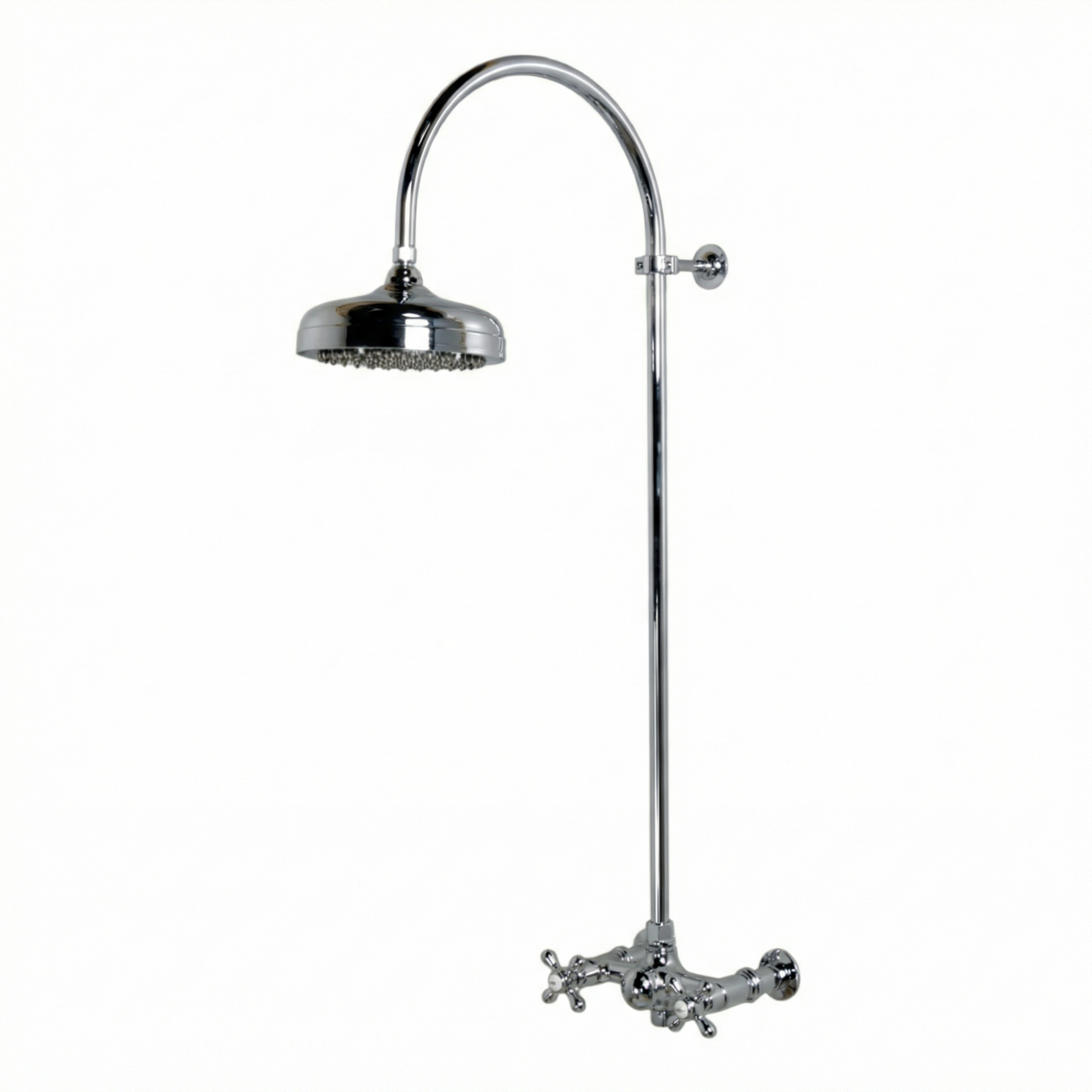 Exposed Shower System with Gooseneck Riser P1093 | Strom Living Chrome - Showers