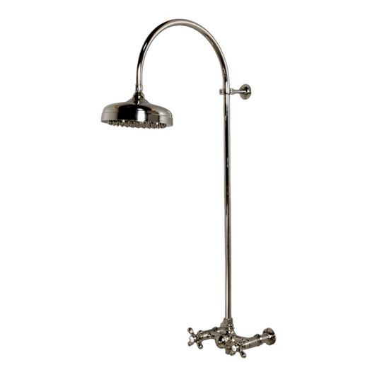 Exposed Shower System Wall Mounted Set with 7" Centers and Cross Handles