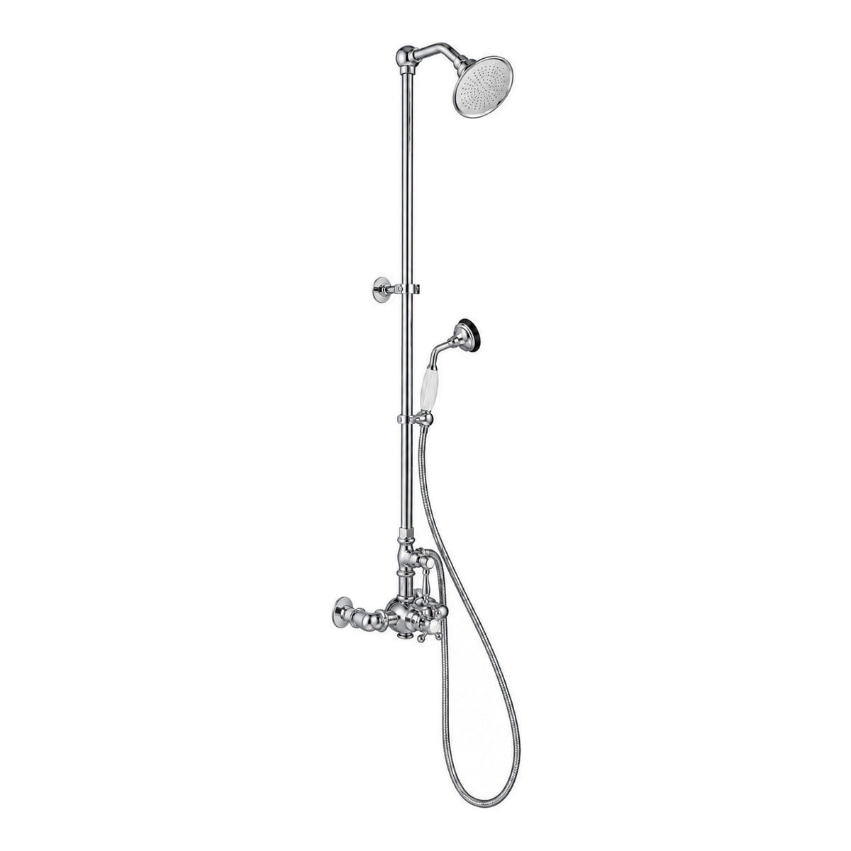 Exposed Thermostatic Shower System with Diverter P1094 in Chrome