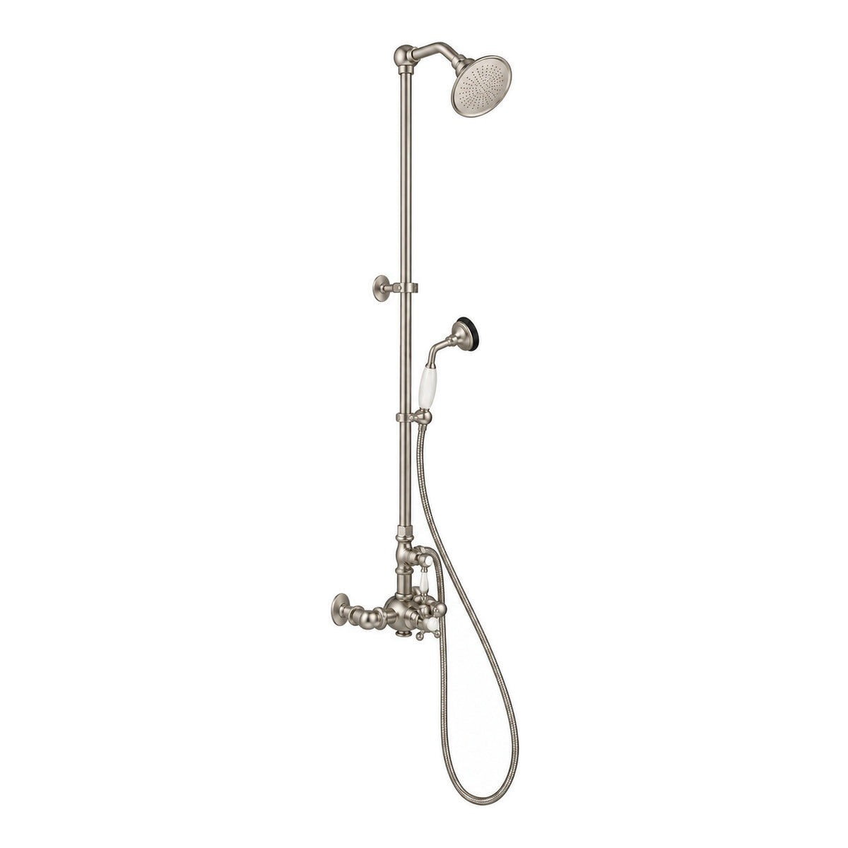 Exposed Thermostatic Shower System with Diverter P1094 in Matte Nickel