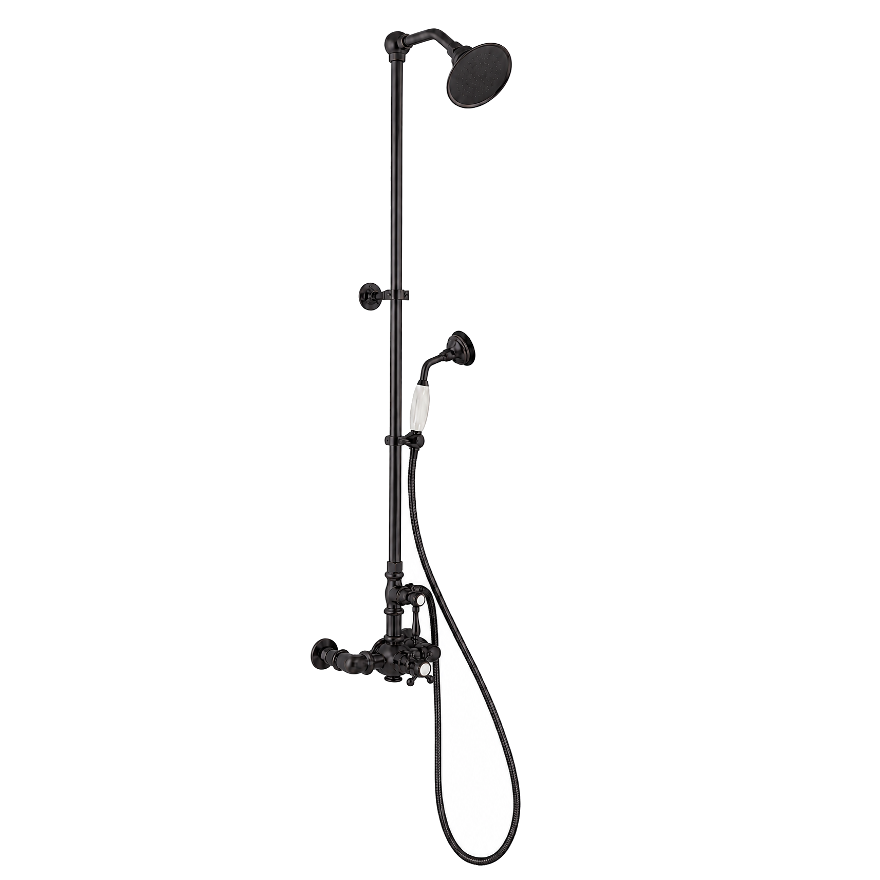 Exposed Thermostatic Shower System with Diverter P1094 | Strom Living Satin Black - Showers