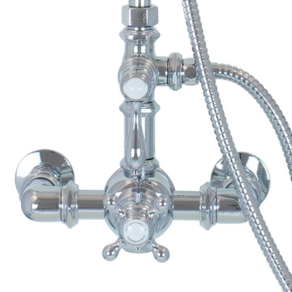 Exposed Thermostatic Shower System Wall Mounted with 1.75GPM Handshower and Lever/Cross Handles