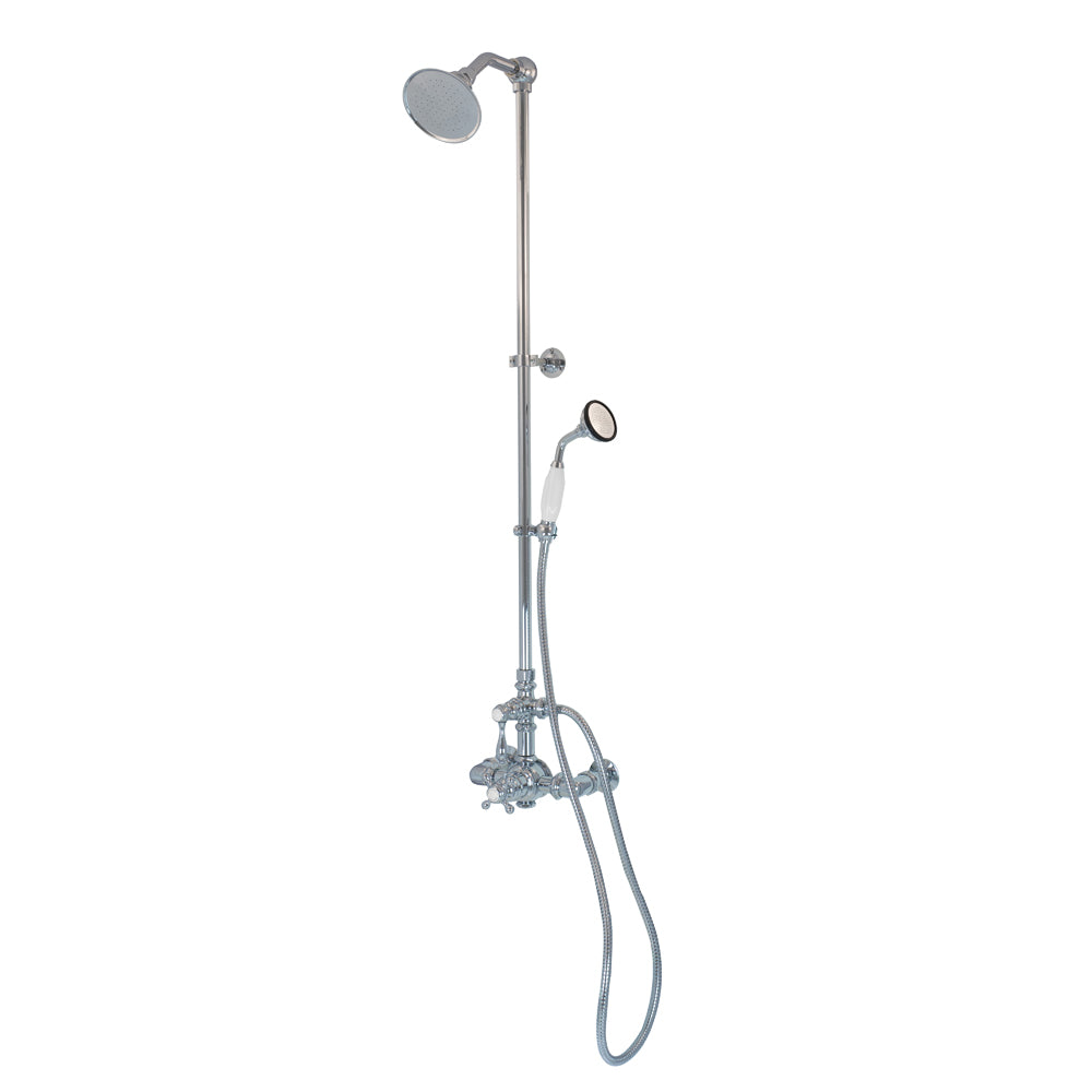 Exposed Thermostatic Shower System Wall Mounted with 1.75GPM Handshower and Lever/Cross Handles