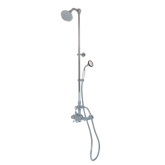 Exposed Thermostatic Shower System Wall Mounted with 1.75GPM Handshower and Lever/Cross Handles