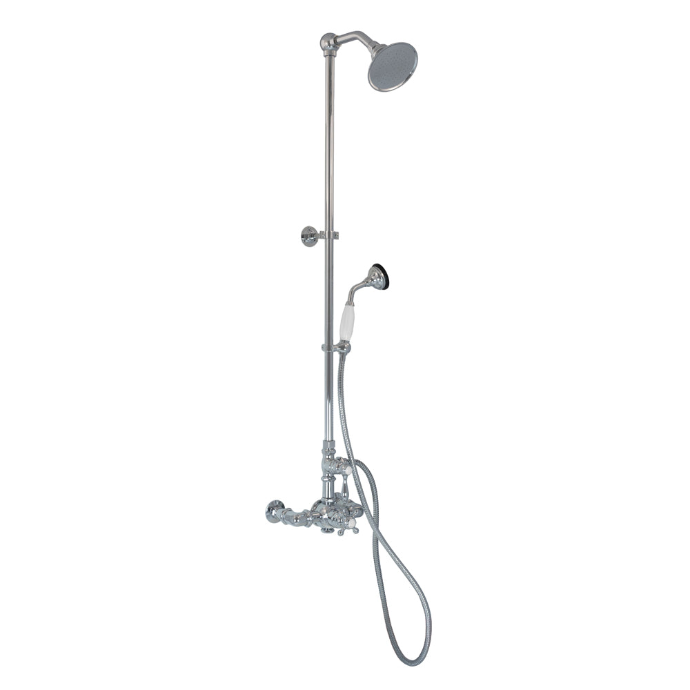 Exposed Thermostatic Shower System Wall Mounted with 1.75GPM Handshower and Lever/Cross Handles
