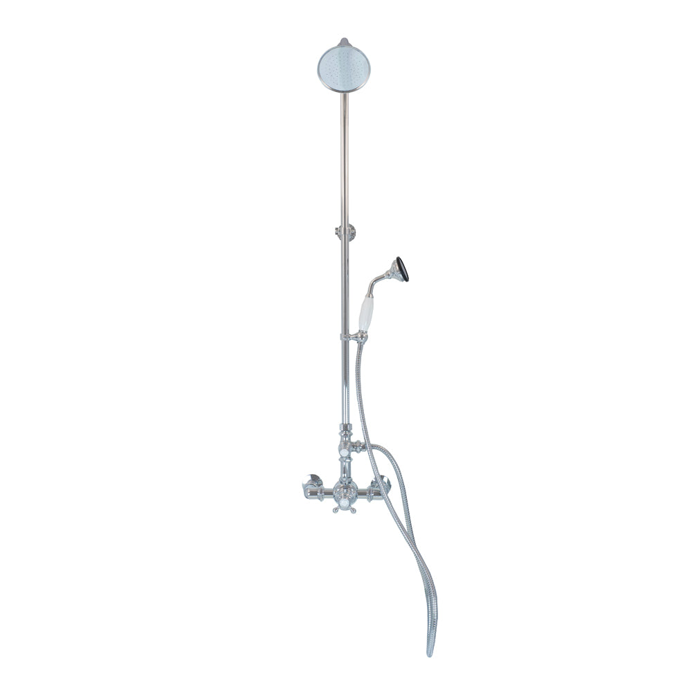 Exposed Thermostatic Shower System Wall Mount with 1.75GPM Handshower and Lever/Cross Handles P1094 | Strom Living