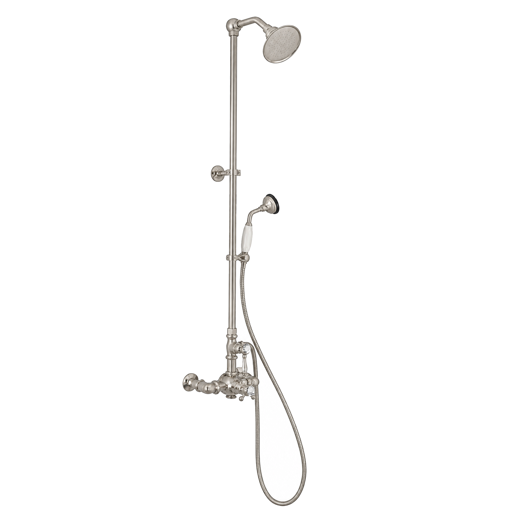Exposed Thermostatic Shower System with Diverter P1094 | Strom Living Matte Nickel - Showers