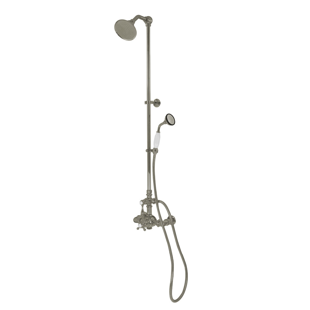Exposed Thermostatic Shower System Wall Mounted with 1.75GPM Handshower and Lever/Cross Handles