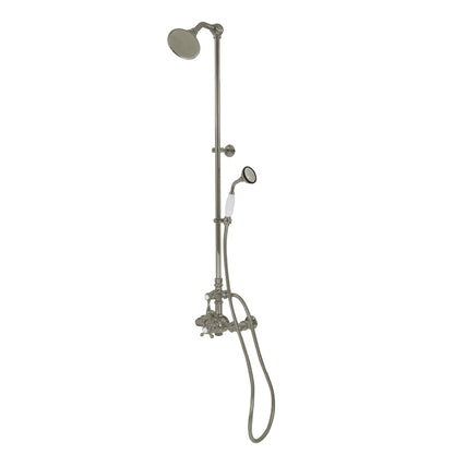 Exposed Thermostatic Shower System Wall Mounted with 1.75GPM Handshower and Lever/Cross Handles