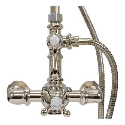 Exposed Thermostatic Shower System Wall Mounted with 1.75GPM Handshower and Lever/Cross Handles