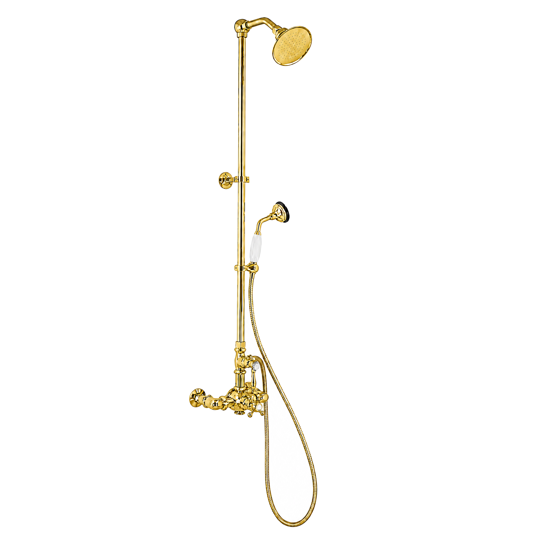 Exposed Thermostatic Shower System with Diverter P1094 | Strom Living Supercoat Brass - Showers