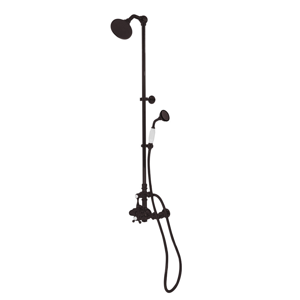 Exposed Thermostatic Shower System Wall Mounted with 1.75GPM Handshower and Lever/Cross Handles