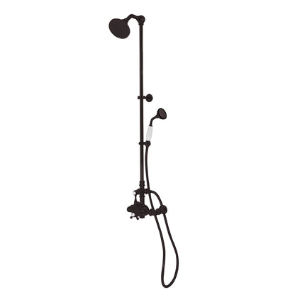 Exposed Thermostatic Shower System Wall Mounted with 1.75GPM Handshower and Lever/Cross Handles
