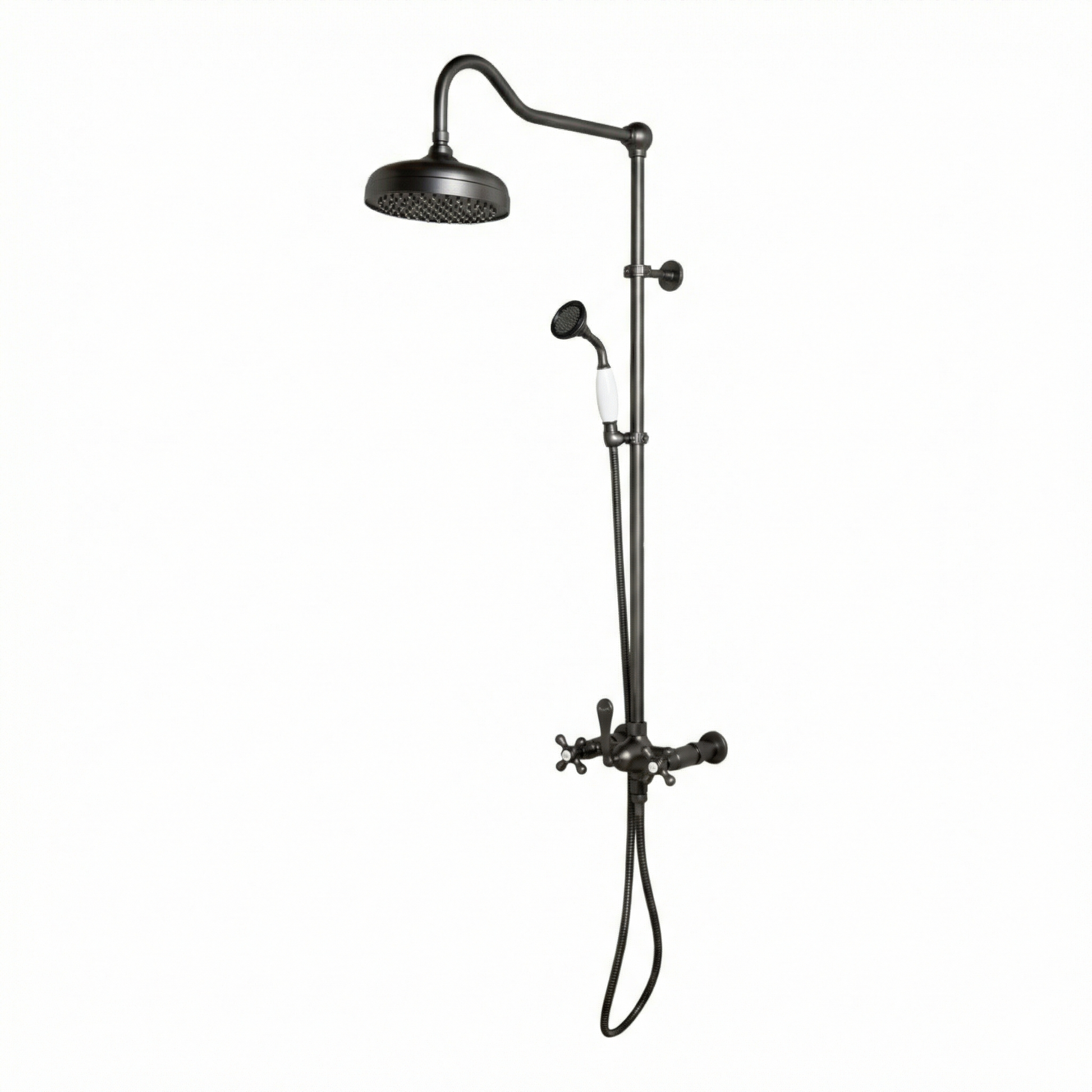 Exposed Shower System with Hand Shower P1095 | Strom Living Satin Black - Showers