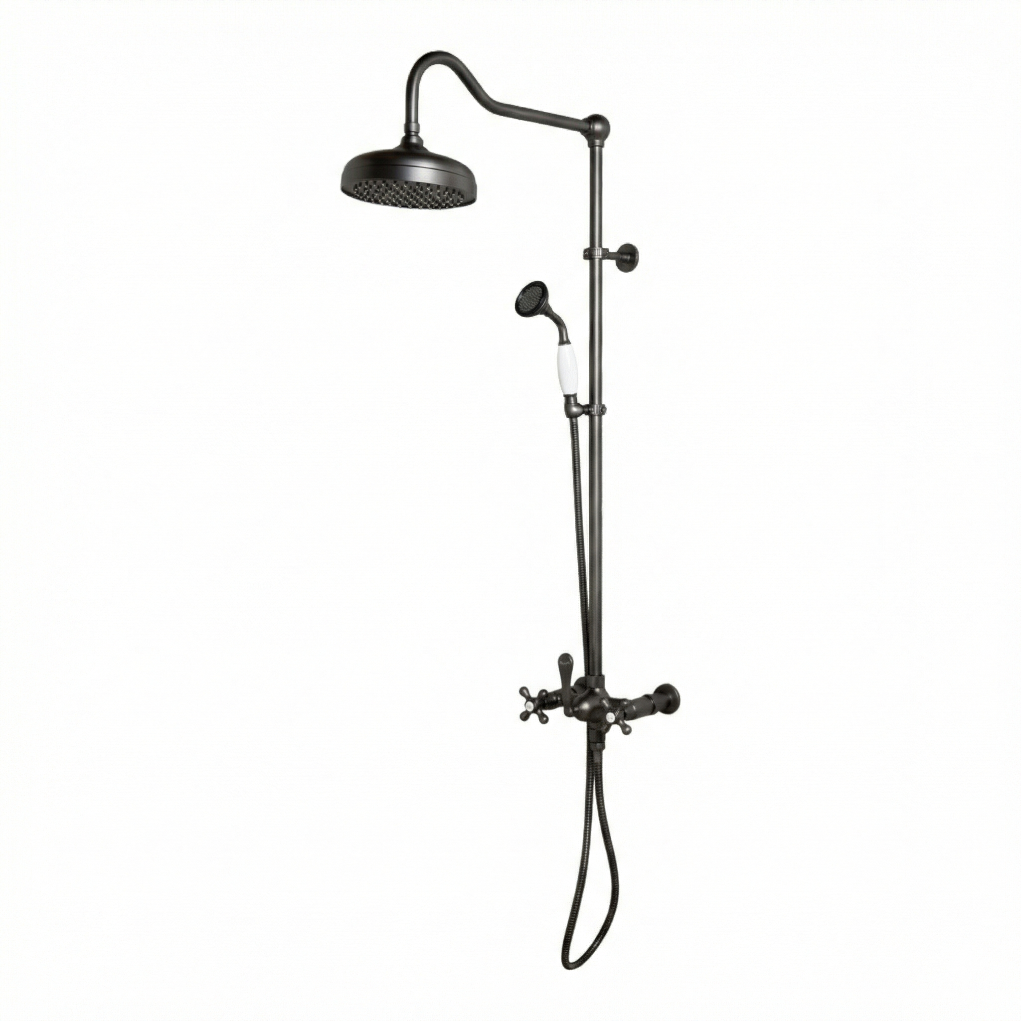 Exposed Shower System with Hand Shower P1095 | Strom Living Satin Black - Showers