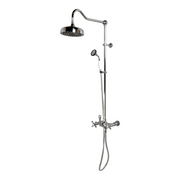 Exposed Shower System Wall Mount with 8" Shower Head, Handshower and Lever/Cross Handles P1095 | Strom Living