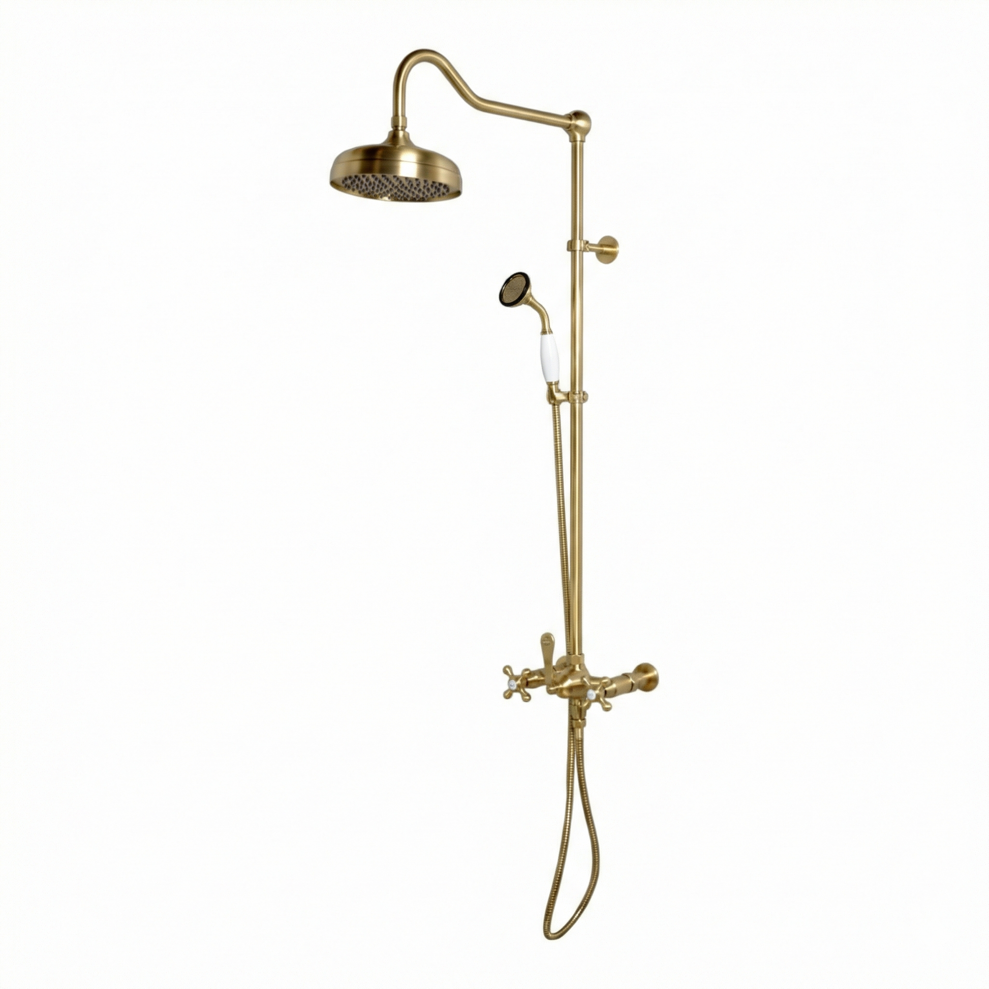 Exposed Shower System with Hand Shower P1095 | Strom Living Polished Brass - Showers