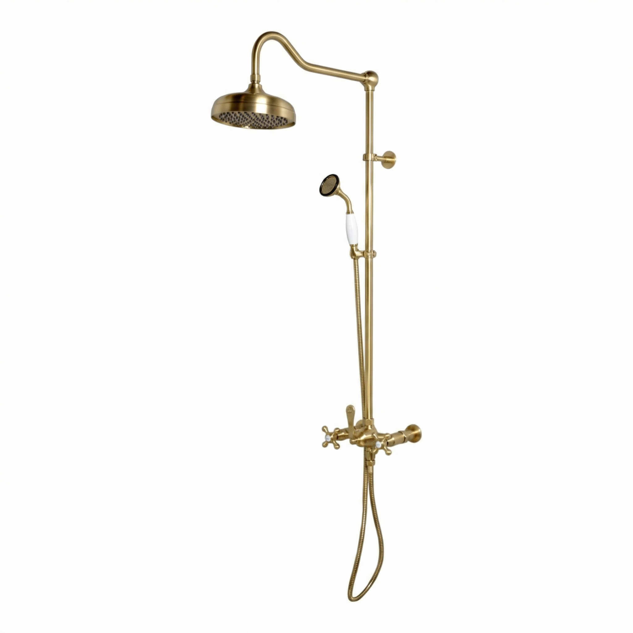 Exposed Shower System with Hand Shower P1095 | Strom Living Polished Brass - Showers