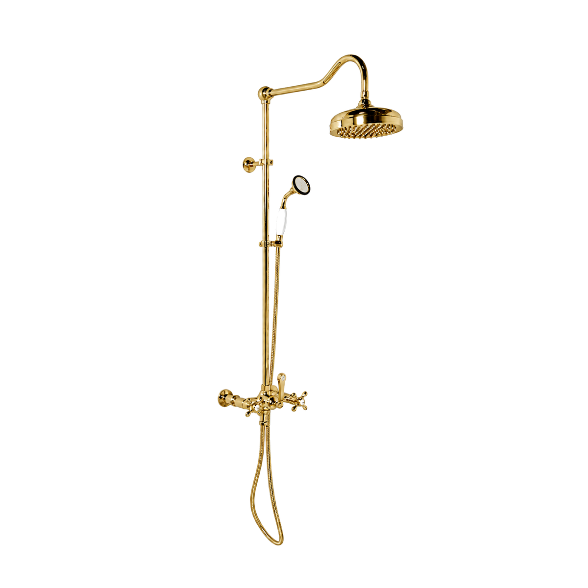 Exposed Shower System with Hand Shower P1095 | Strom Living Supercoat Brass - Showers