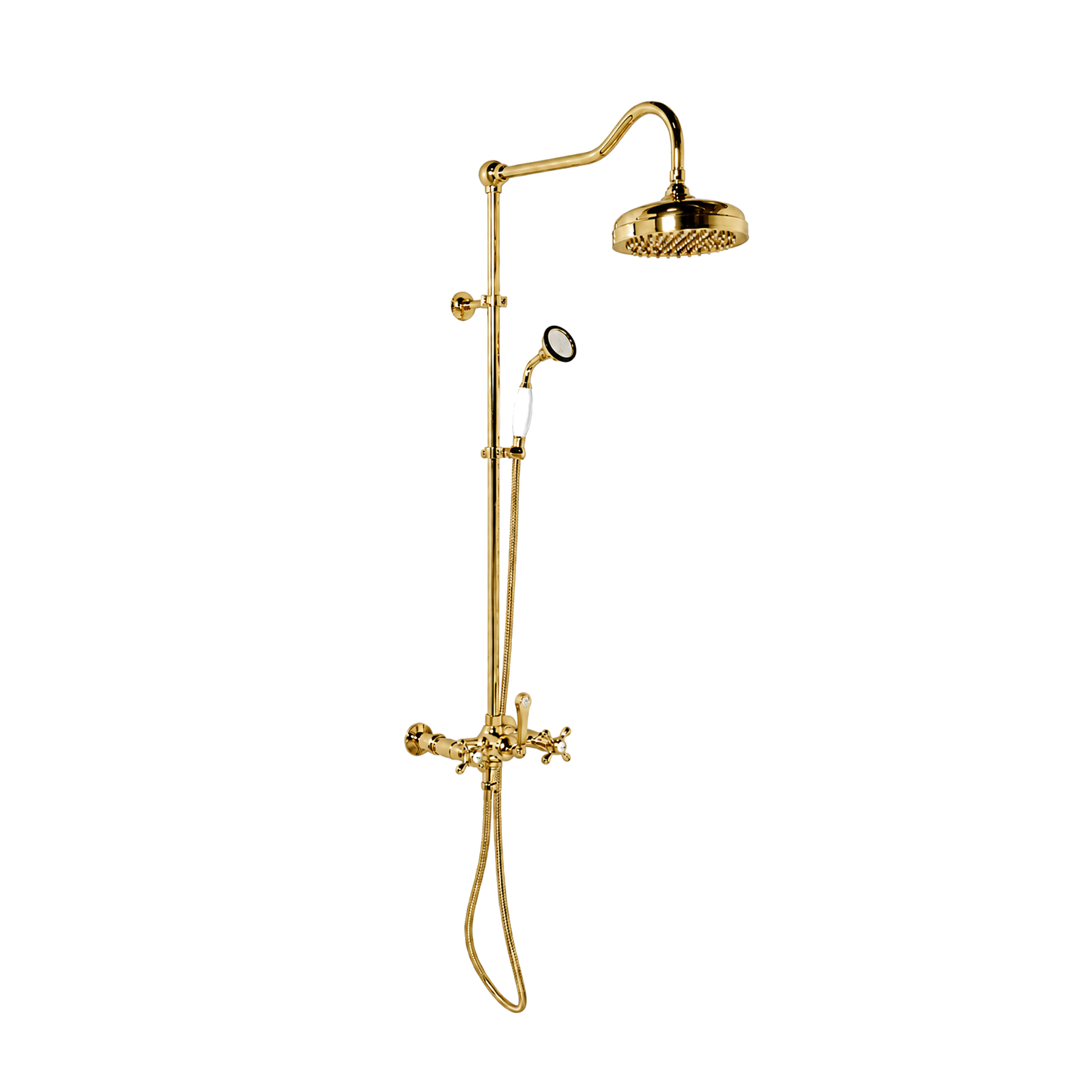Exposed Shower System with Hand Shower P1095 | Strom Living Polished Brass - Showers