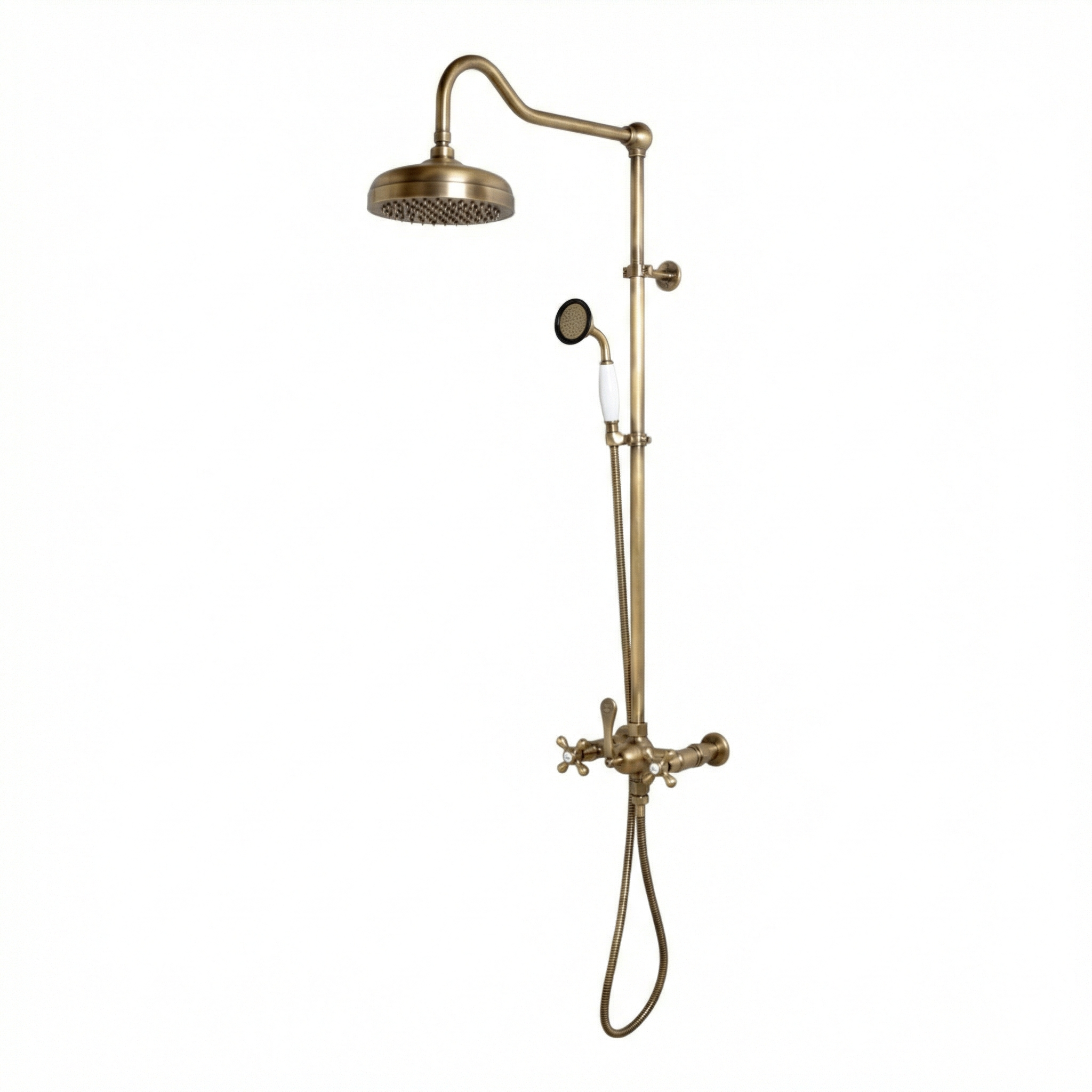 Exposed Shower System with Hand Shower P1095 | Strom Living Raw Brass - Showers