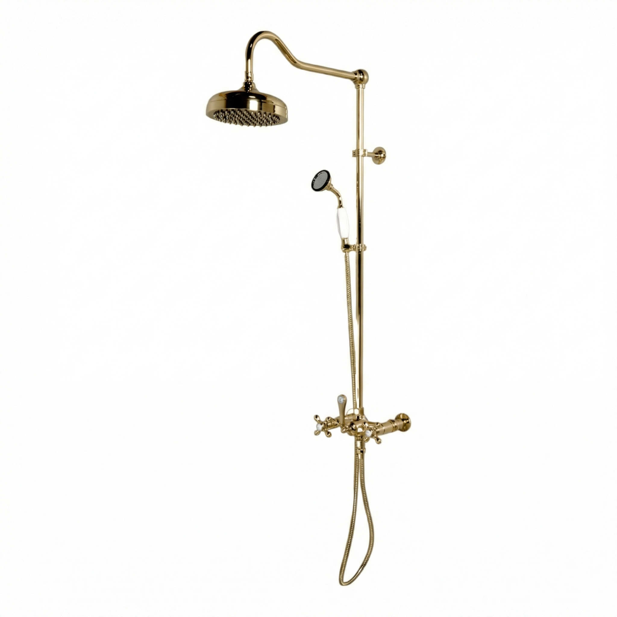 Exposed Shower System with Hand Shower P1095 | Strom Living Supercoat Brass - Showers