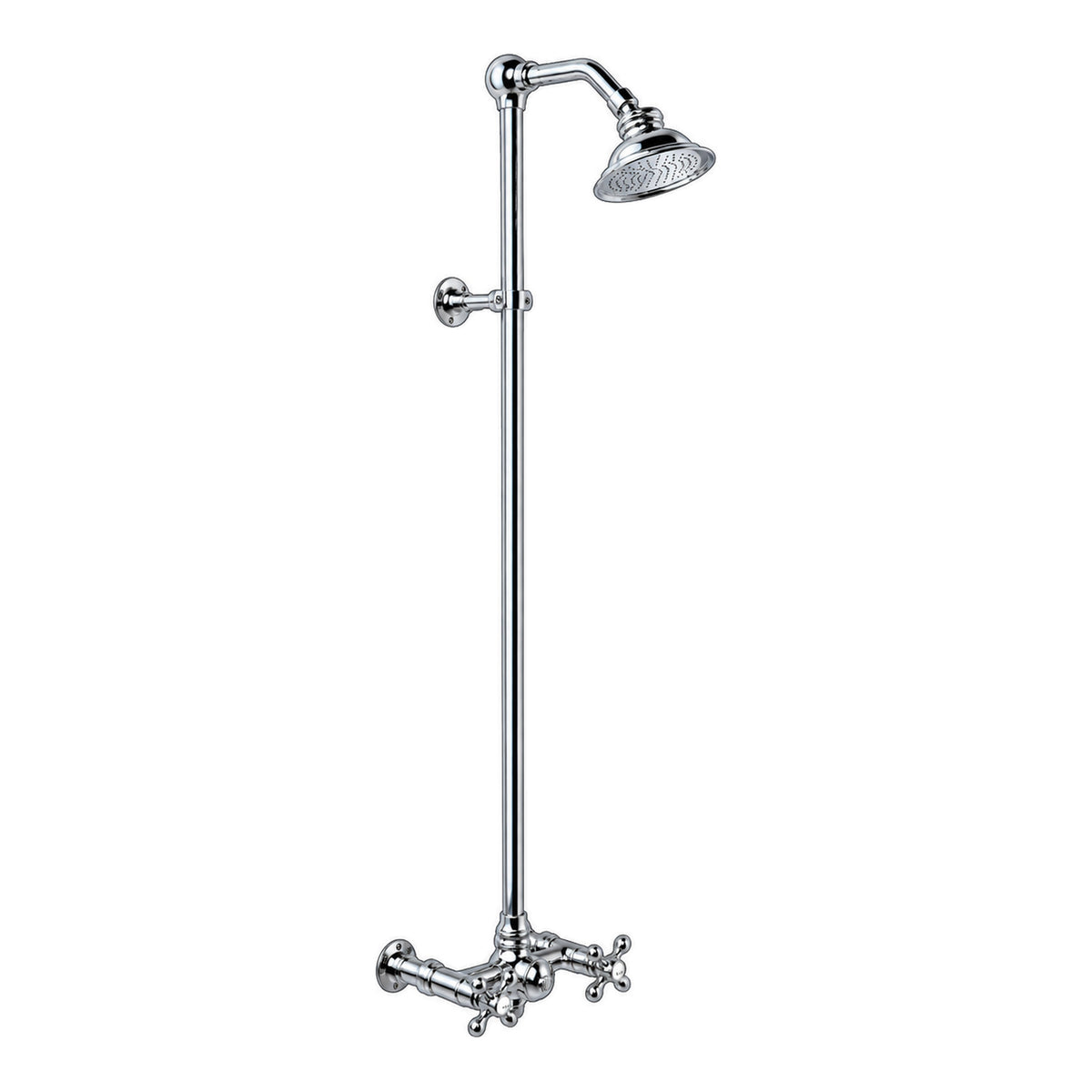 Exposed Shower System with Cross Handles P1096 in Chrome