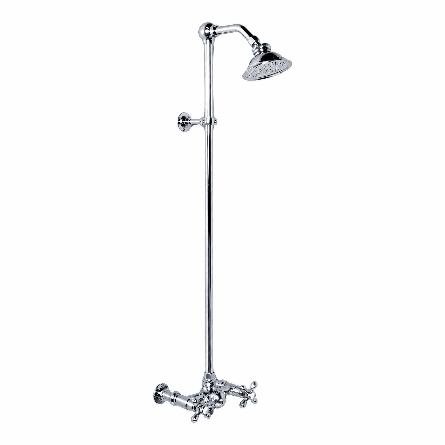 Exposed Shower System with Cross Handles P1096 | Strom Living Chrome - Showers