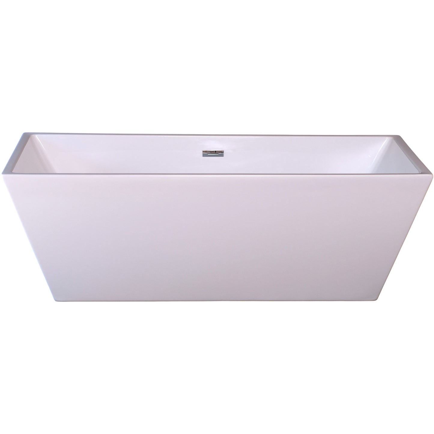 Strom Living Great Lake 71" Rectangular Soaking Acrylic Tub without Faucet Holes and Includes Integrated Drain