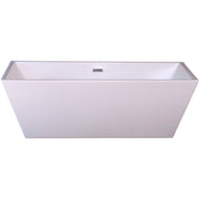 Strom Living Great Lake 71" Rectangular Soaking Acrylic Tub without Faucet Holes and Includes Integrated Drain