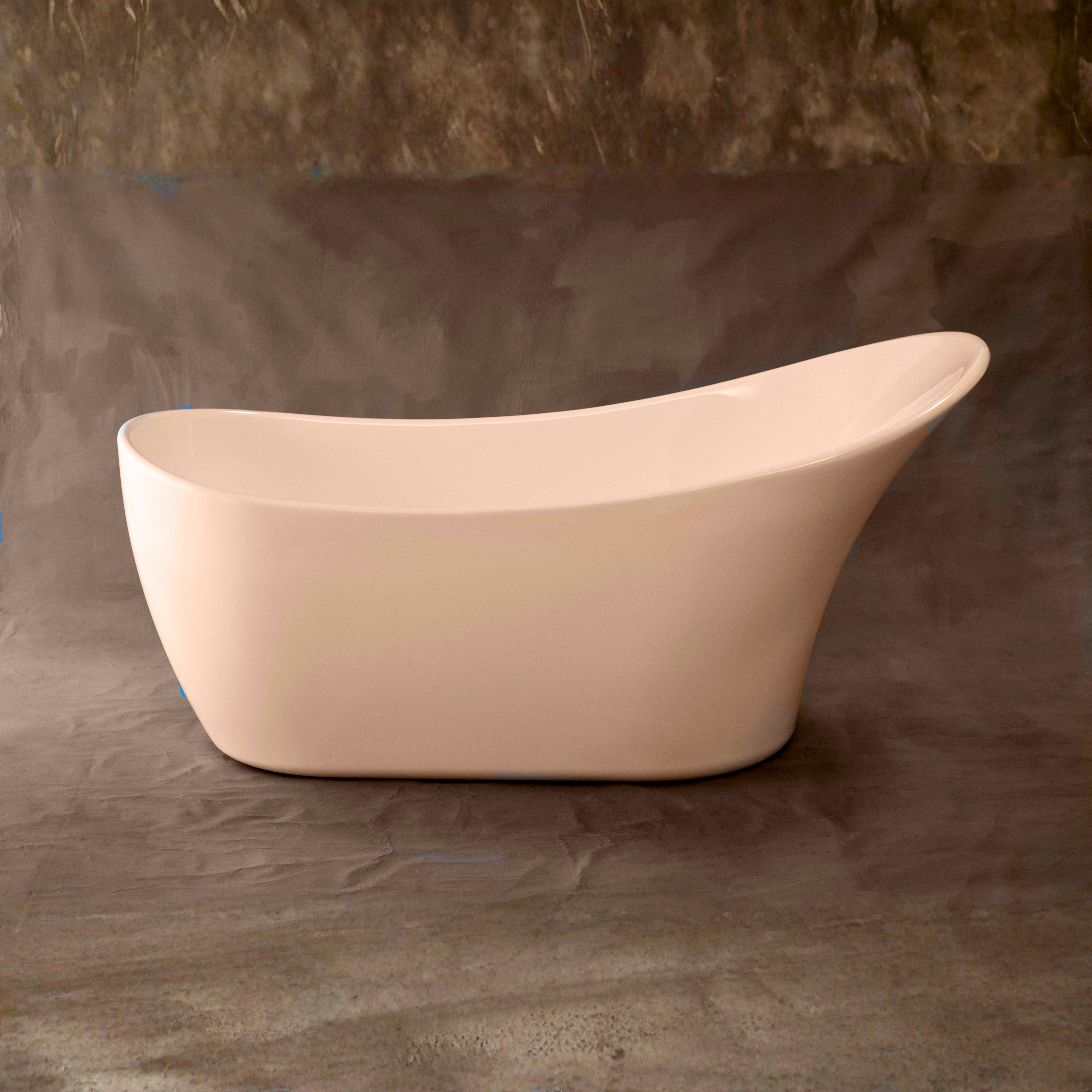 The Austin 67" Single Slipper Freestanding Acrylic Tub without Faucet Holes Includes Integrated Drain P1108 | Strom Living - Bathtubs